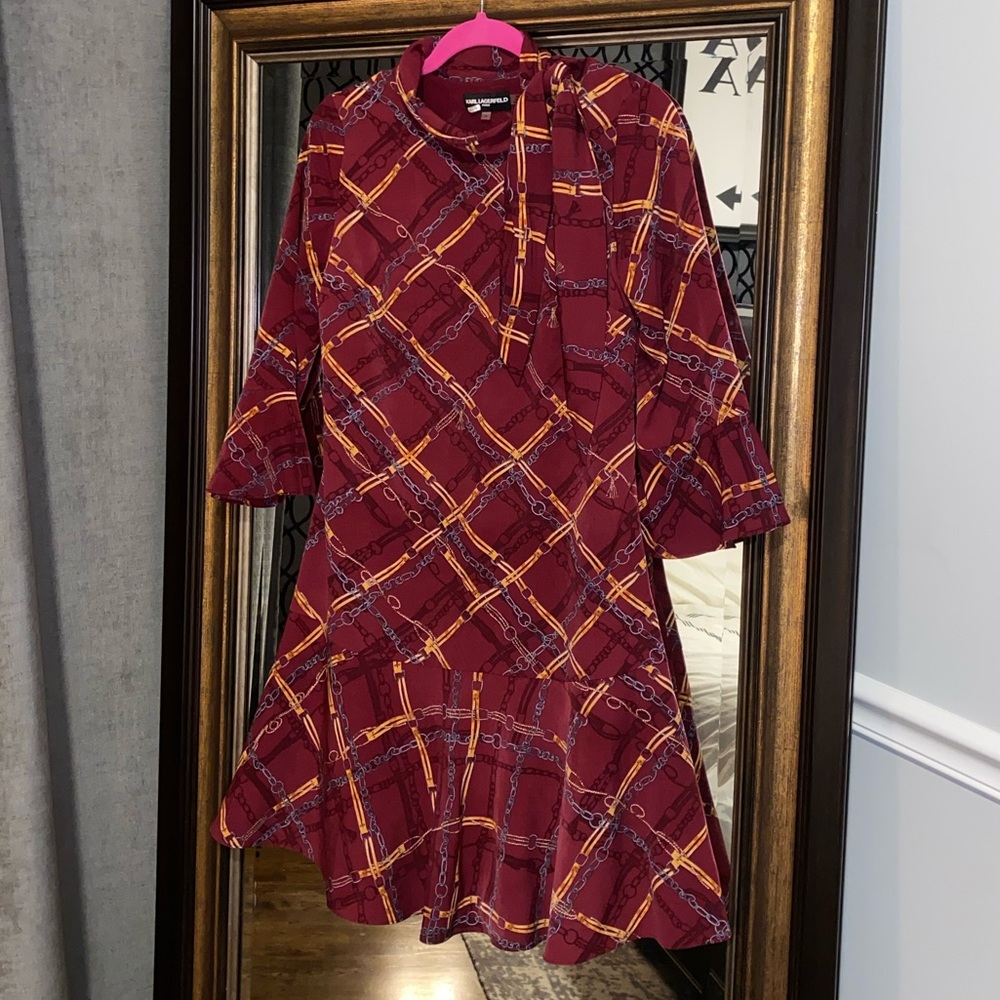 Karl Lagerfeld Tie Neck Dress